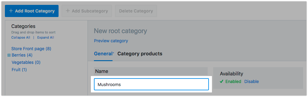 Enter category name