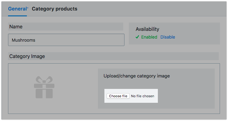 Upload category image