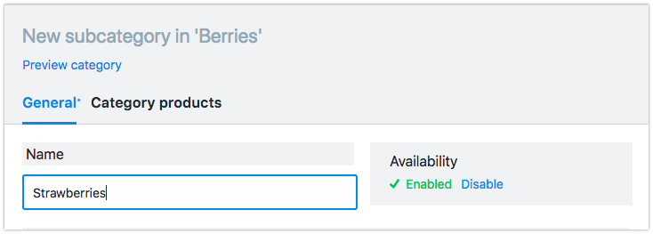 Enter subcategory name 