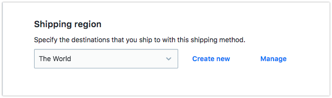 Change shipping region