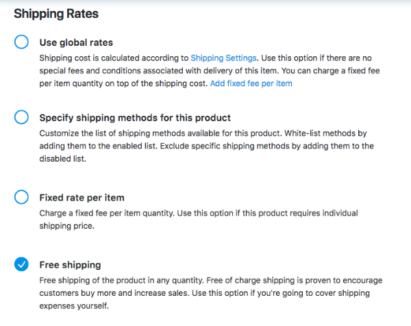 Free shipping for product