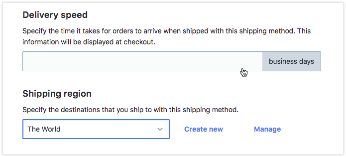 /Shipping region/