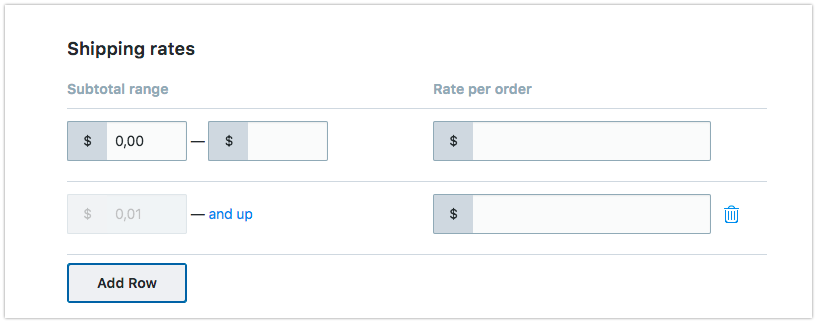 subtotal ranges