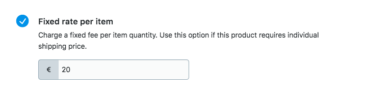 Add fixed rate per product